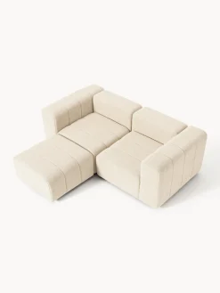 Clearance Sofá modular en tejido bouclé con reposapiés izquierdo/derecho Lena (3 plazas) Sofás Rinconeras|Sofás