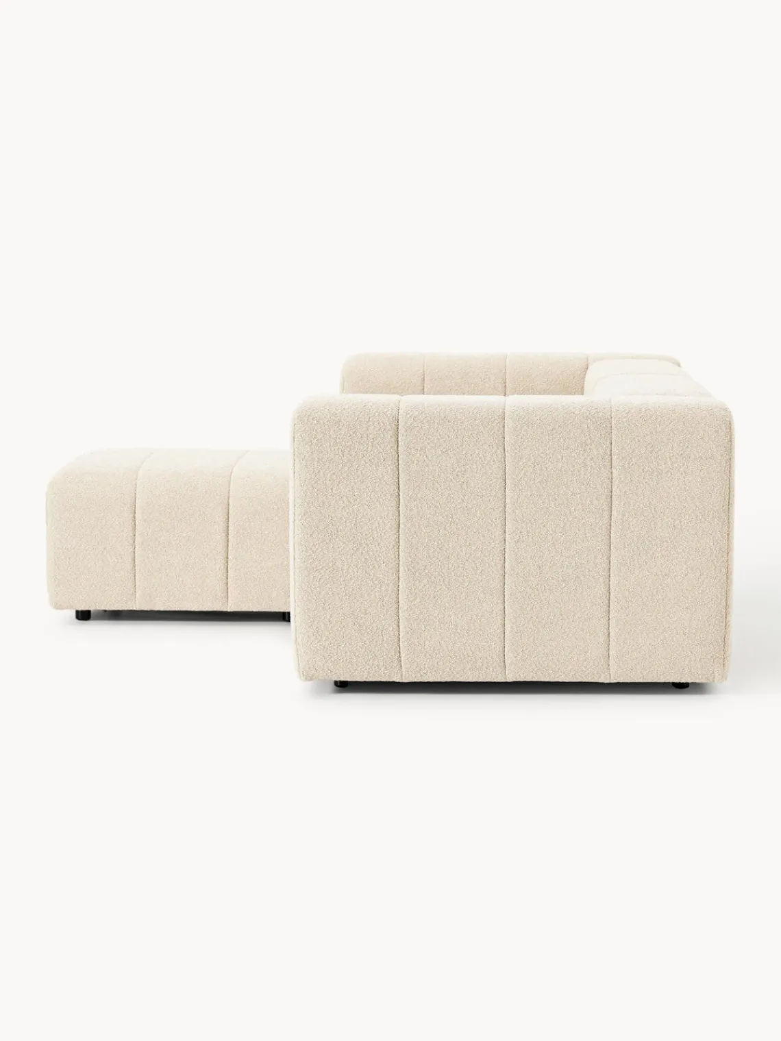 Clearance Sofá modular en tejido bouclé con reposapiés izquierdo/derecho Lena (3 plazas) Sofás Rinconeras|Sofás