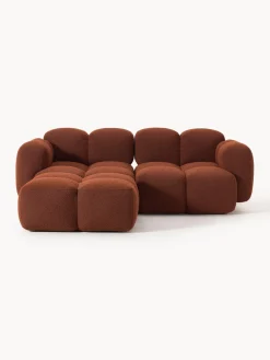 Sofá modular en tejido bouclé con reposapiés Tayla (3 plazas) Sofás Rinconeras|Sofás