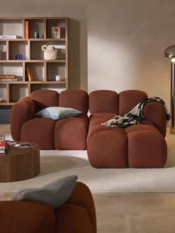 Sofá modular en tejido bouclé con reposapiés Tayla (3 plazas) Sofás Rinconeras|Sofás