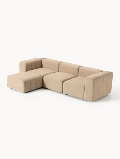 Sofá modular en tejido bouclé con reposapiés izquierdo/derecho Lena (4 plazas) Sofás Rinconeras|Sofás