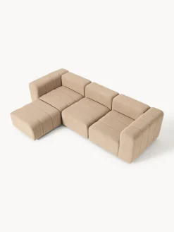 Sofá modular en tejido bouclé con reposapiés izquierdo/derecho Lena (4 plazas) Sofás Rinconeras|Sofás