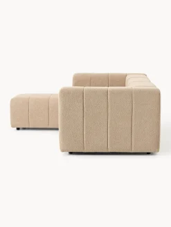 Sofá modular en tejido bouclé con reposapiés izquierdo/derecho Lena (4 plazas) Sofás Rinconeras|Sofás
