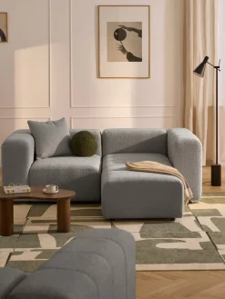 Best Sofá modular en tejido bouclé con reposapiés izquierdo/derecho Lena (3 plazas) Sofás Rinconeras|Sofás