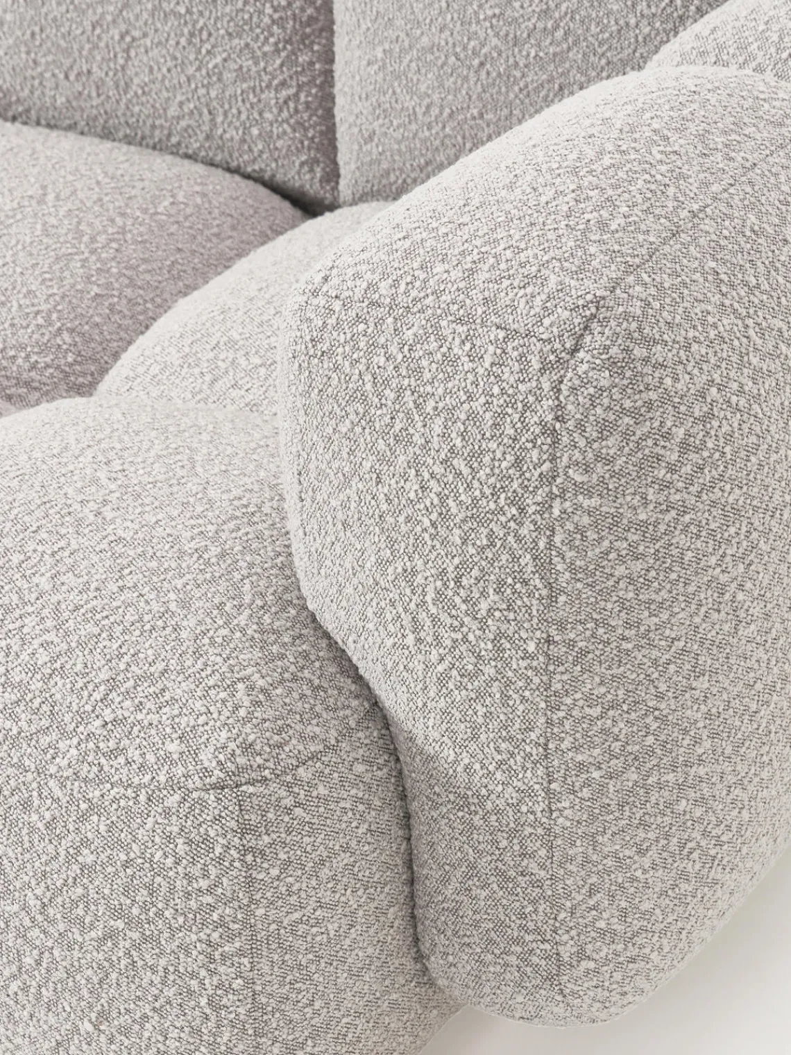 Clearance Sofá modular en tejido bouclé con reposapiés Tayla (4 plazas) Sofás Rinconeras|Sofás