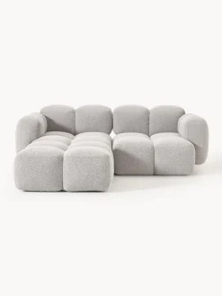 New Sofá modular en tejido bouclé con reposapiés Tayla (3 plazas) Sofás Rinconeras|Sofás