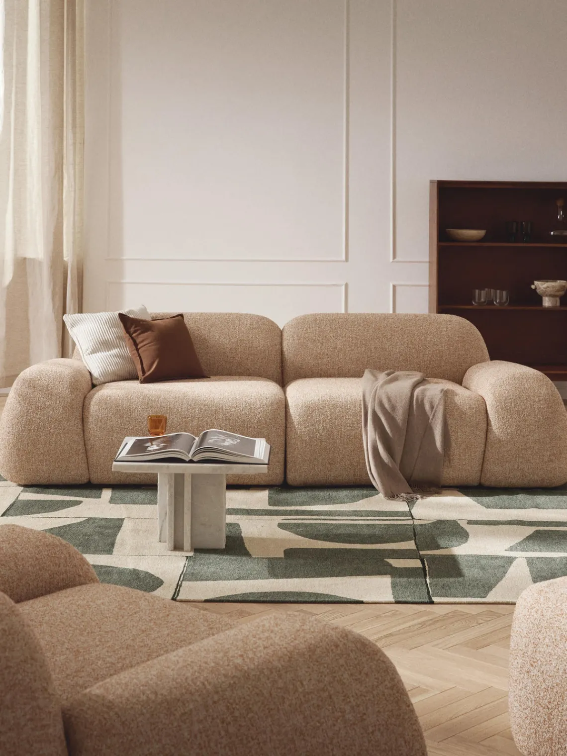 Sofá modular en tejido bouclé Wolke (3 plazas) Sofás 3 Plazas|Sofás