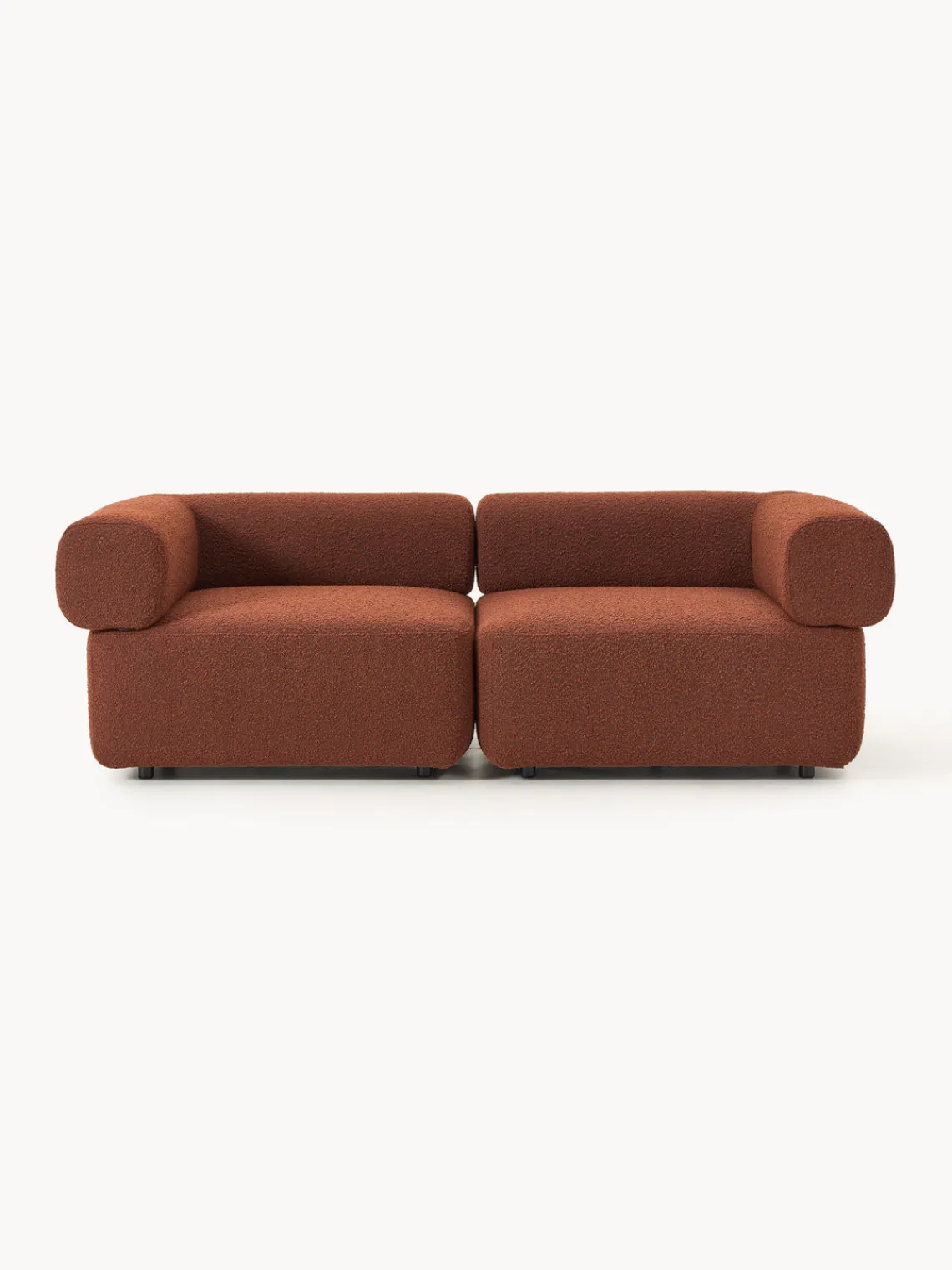 Sofás 3 Plazas|Sofás>Westwing Collection Sofá modular en tejido bouclé Anton (3 plazas) Bouclé terracota