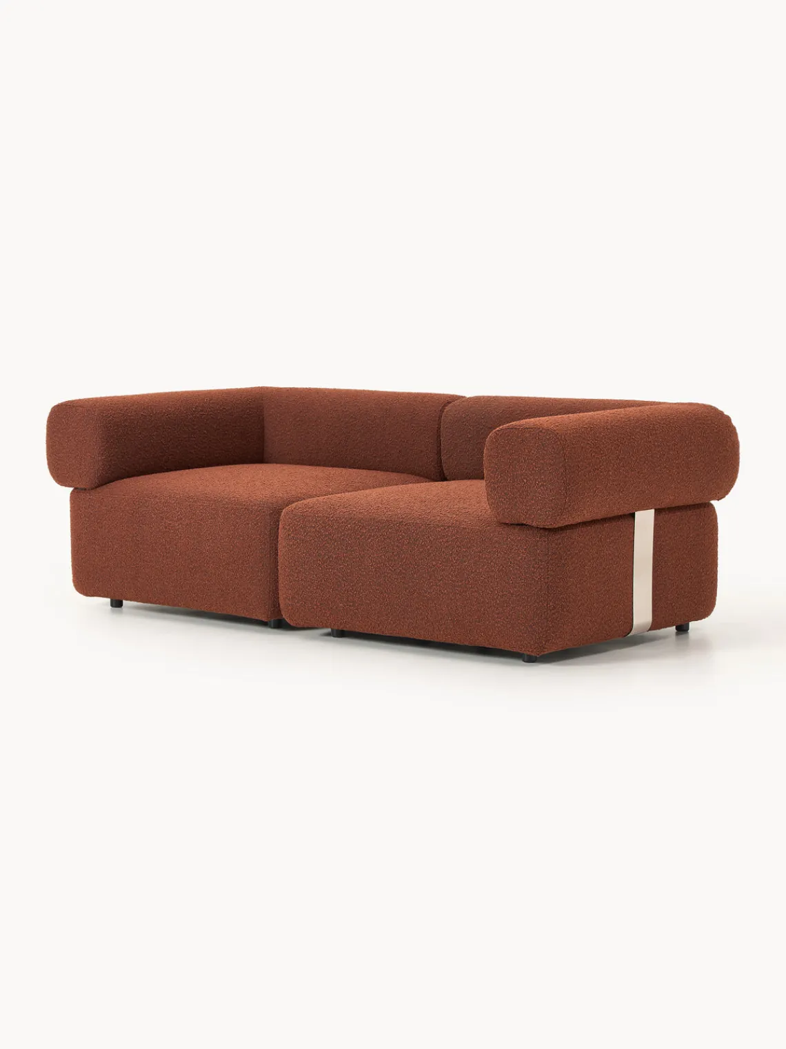 Sofás 3 Plazas|Sofás>Westwing Collection Sofá modular en tejido bouclé Anton (3 plazas) Bouclé terracota