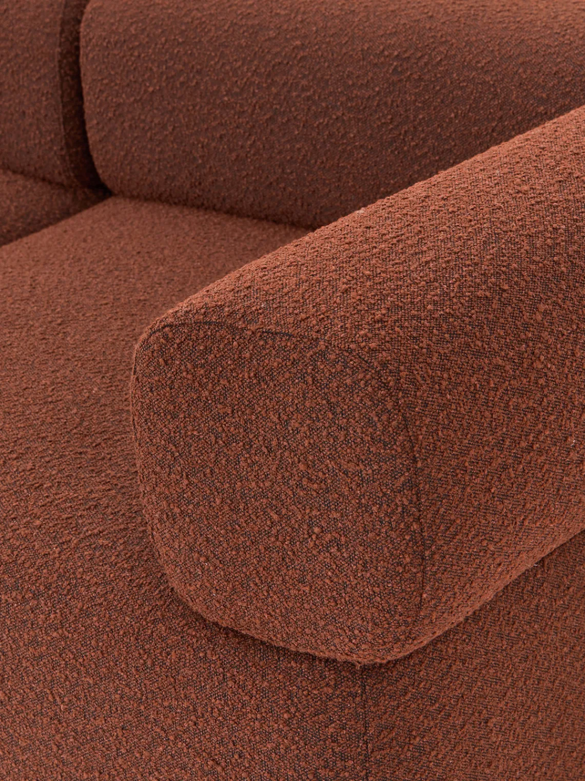 Sofás 3 Plazas|Sofás>Westwing Collection Sofá modular en tejido bouclé Anton (3 plazas) Bouclé terracota