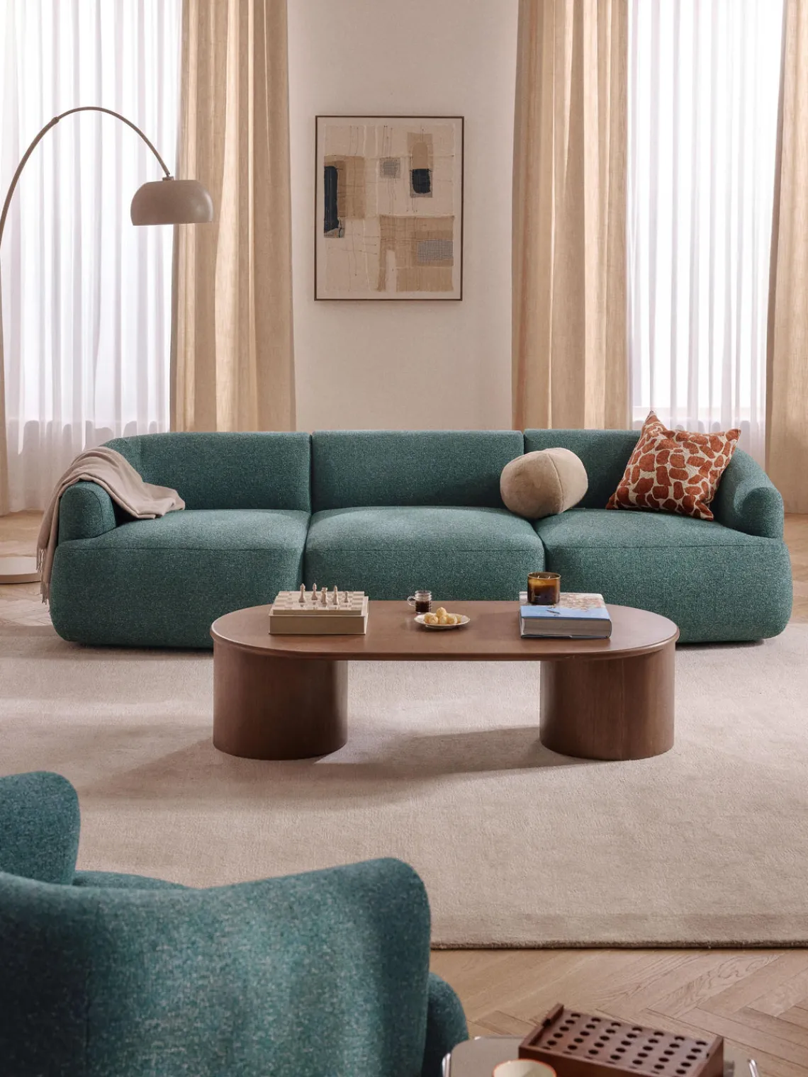 Sale Sofá modular en tejido bouclé Sofia (3 plazas) Sofás 3 Plazas|Sofás