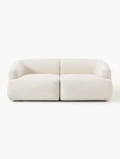 Sofás 2 Plazas|Sofás>Westwing Collection Sofá modular en tejido bouclé Sofia (2 plazas) Bouclé jaspeado, blanco crema