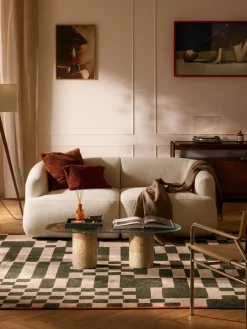 Sofás 2 Plazas|Sofás>Westwing Collection Sofá modular en tejido bouclé Sofia (2 plazas) Bouclé jaspeado, blanco crema