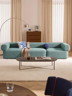 Clearance Sofá modular en tejido bouclé Anton (4 plazas) Sofás