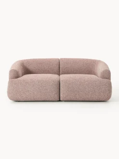 Sofás 2 Plazas|Sofás>Westwing Collection Sofá modular en tejido bouclé Sofia (2 plazas) Bouclé jaspeado, rojo óxido