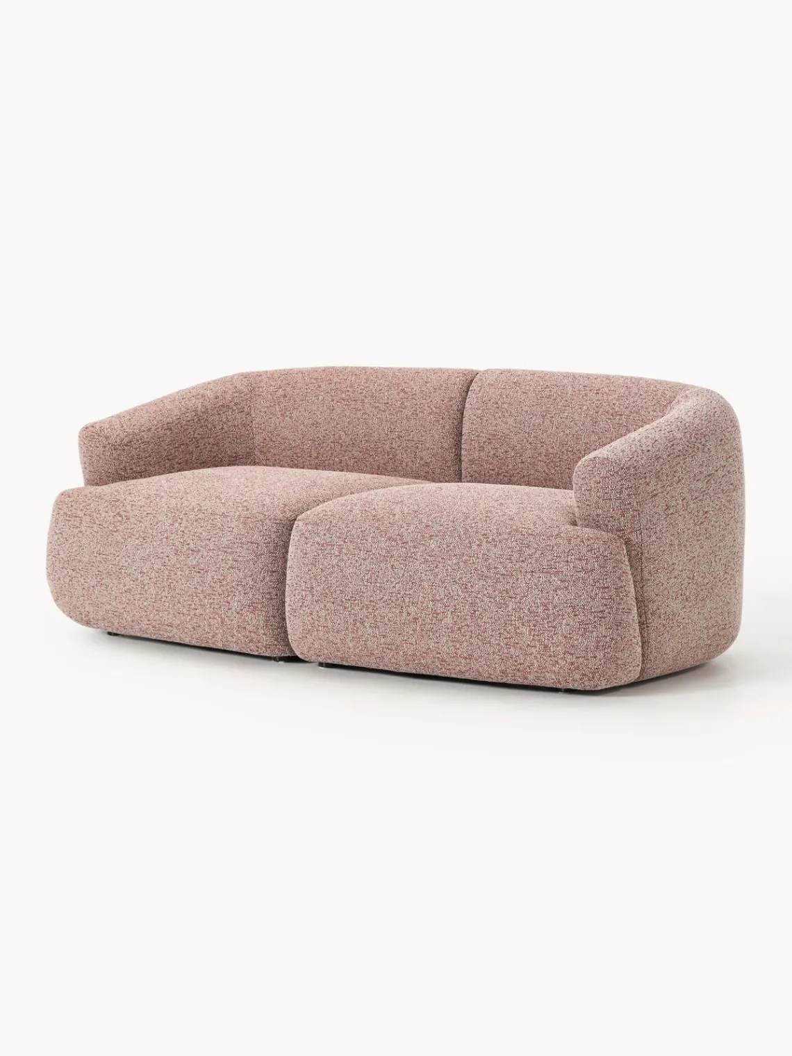 Sofás 2 Plazas|Sofás>Westwing Collection Sofá modular en tejido bouclé Sofia (2 plazas) Bouclé jaspeado, rojo óxido