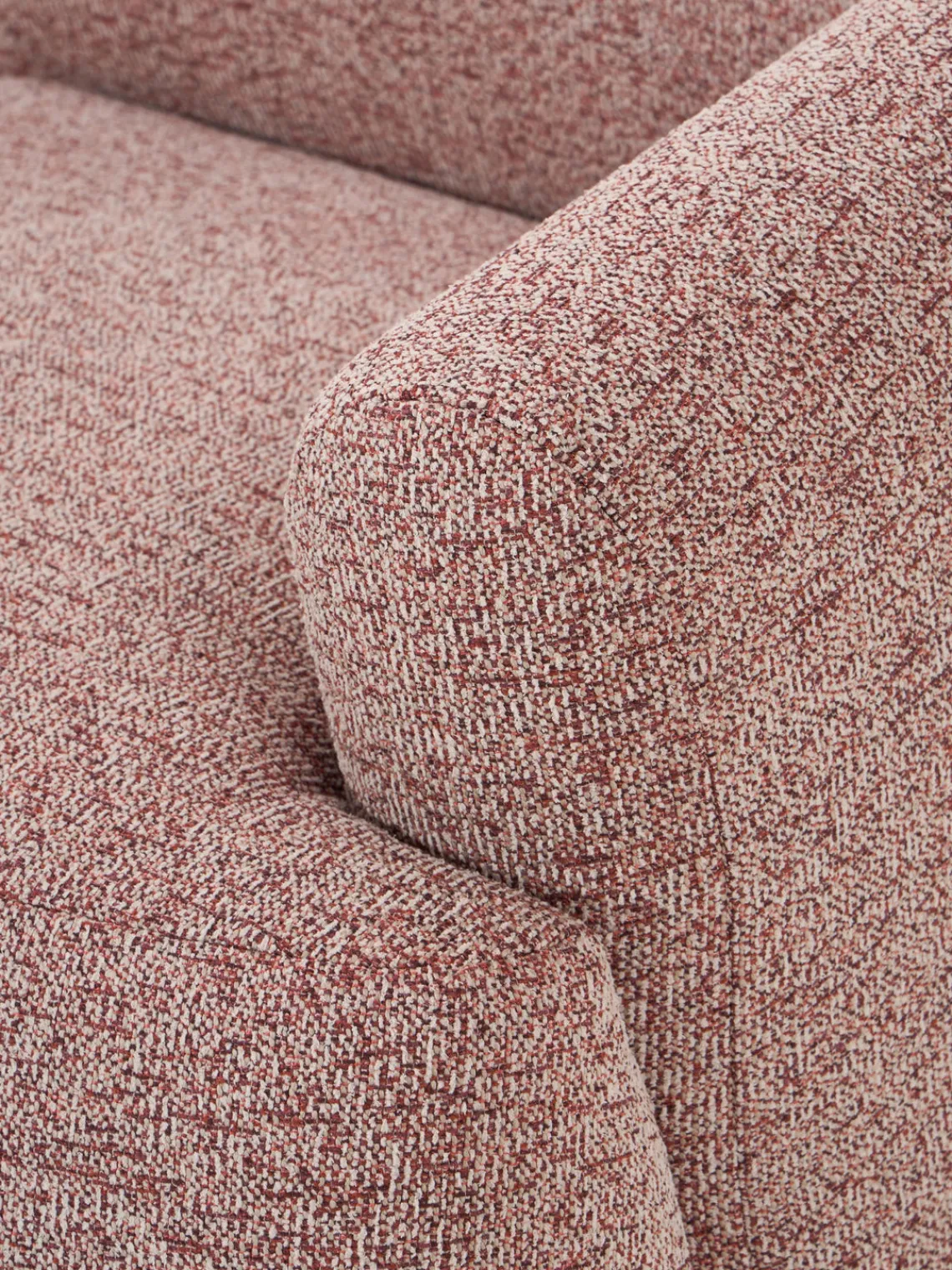 Sofás 2 Plazas|Sofás>Westwing Collection Sofá modular en tejido bouclé Sofia (2 plazas) Bouclé jaspeado, rojo óxido