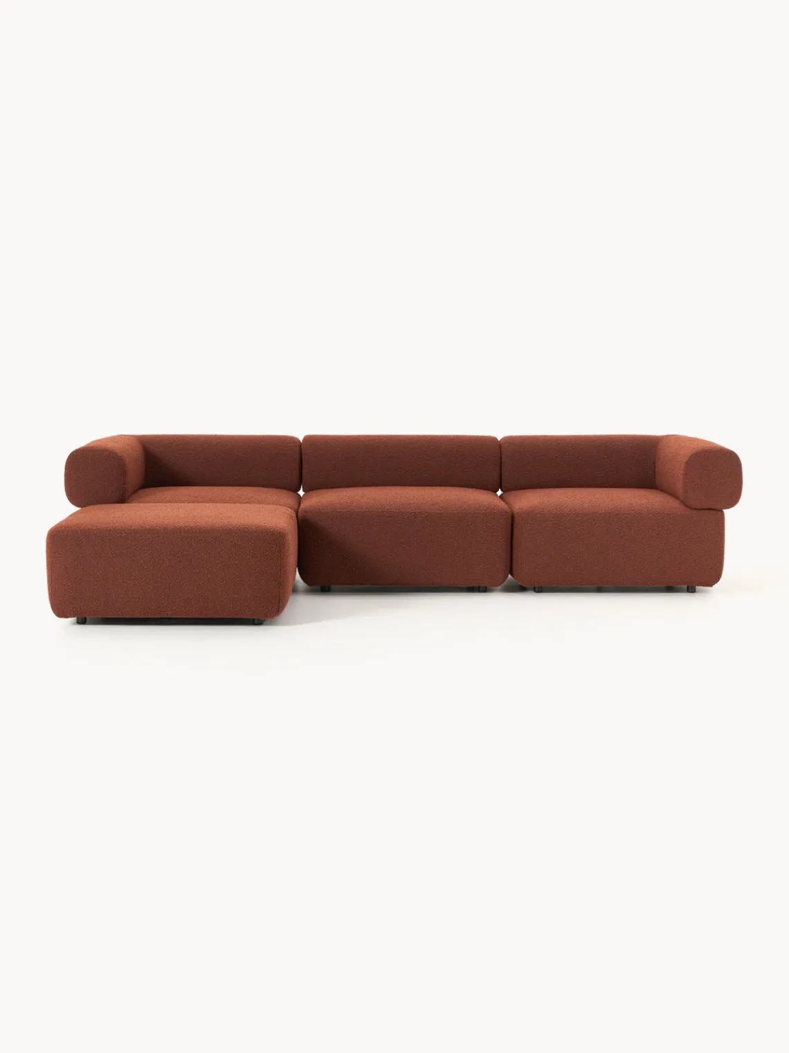 Best Sofá modular en tejido bouclé Anton (4 plazas), con reposapiés (izquierda/derecha) Sofás