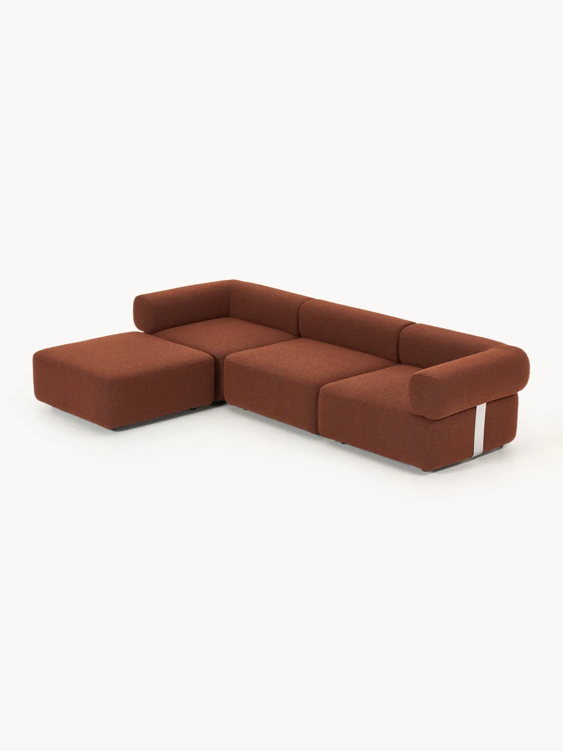 Best Sofá modular en tejido bouclé Anton (4 plazas), con reposapiés (izquierda/derecha) Sofás
