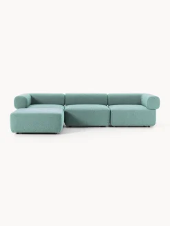 Sale Sofá modular en tejido bouclé Anton (4 plazas), con reposapiés (izquierda/derecha) Sofás