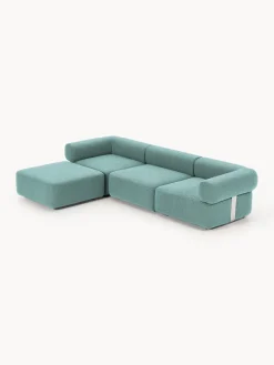 Sale Sofá modular en tejido bouclé Anton (4 plazas), con reposapiés (izquierda/derecha) Sofás