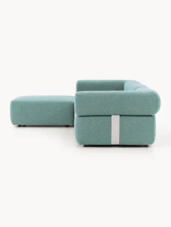 Sale Sofá modular en tejido bouclé Anton (4 plazas), con reposapiés (izquierda/derecha) Sofás