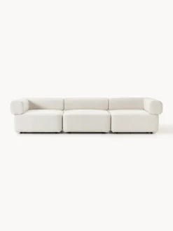 Sofás>Westwing Collection Sofá modular en tejido bouclé Anton (4 plazas) Bouclé blanco Off White