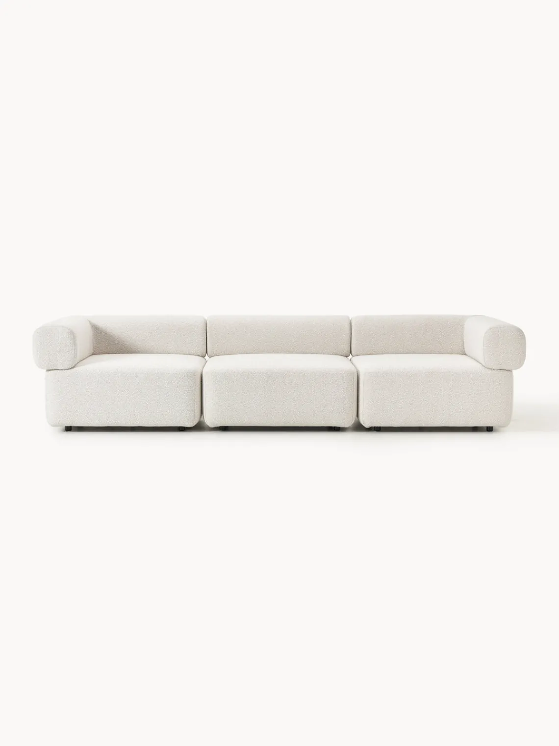 Sofás>Westwing Collection Sofá modular en tejido bouclé Anton (4 plazas) Bouclé blanco Off White