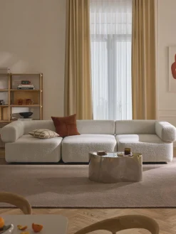 Sofás>Westwing Collection Sofá modular en tejido bouclé Anton (4 plazas) Bouclé blanco Off White