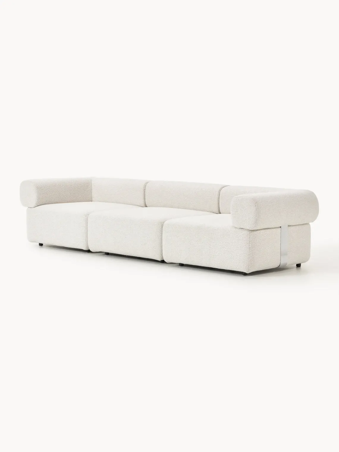 Sofás>Westwing Collection Sofá modular en tejido bouclé Anton (4 plazas) Bouclé blanco Off White