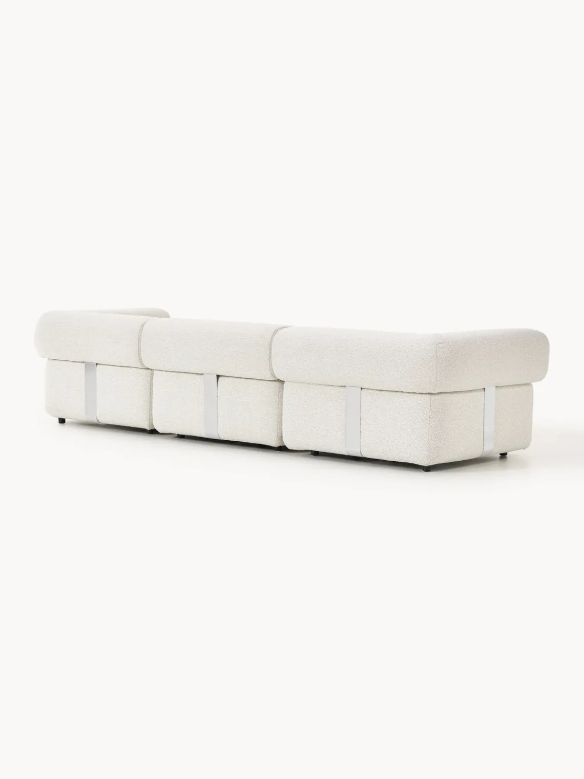 Sofás>Westwing Collection Sofá modular en tejido bouclé Anton (4 plazas) Bouclé blanco Off White