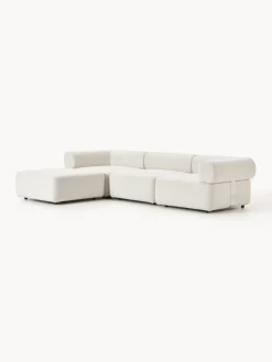 Discount Sofá modular en tejido bouclé Anton (4 plazas), con reposapiés (izquierda/derecha) Sofás