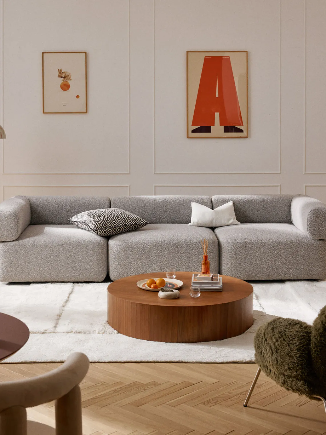 Sofá modular en tejido bouclé Anton (4 plazas) Sofás