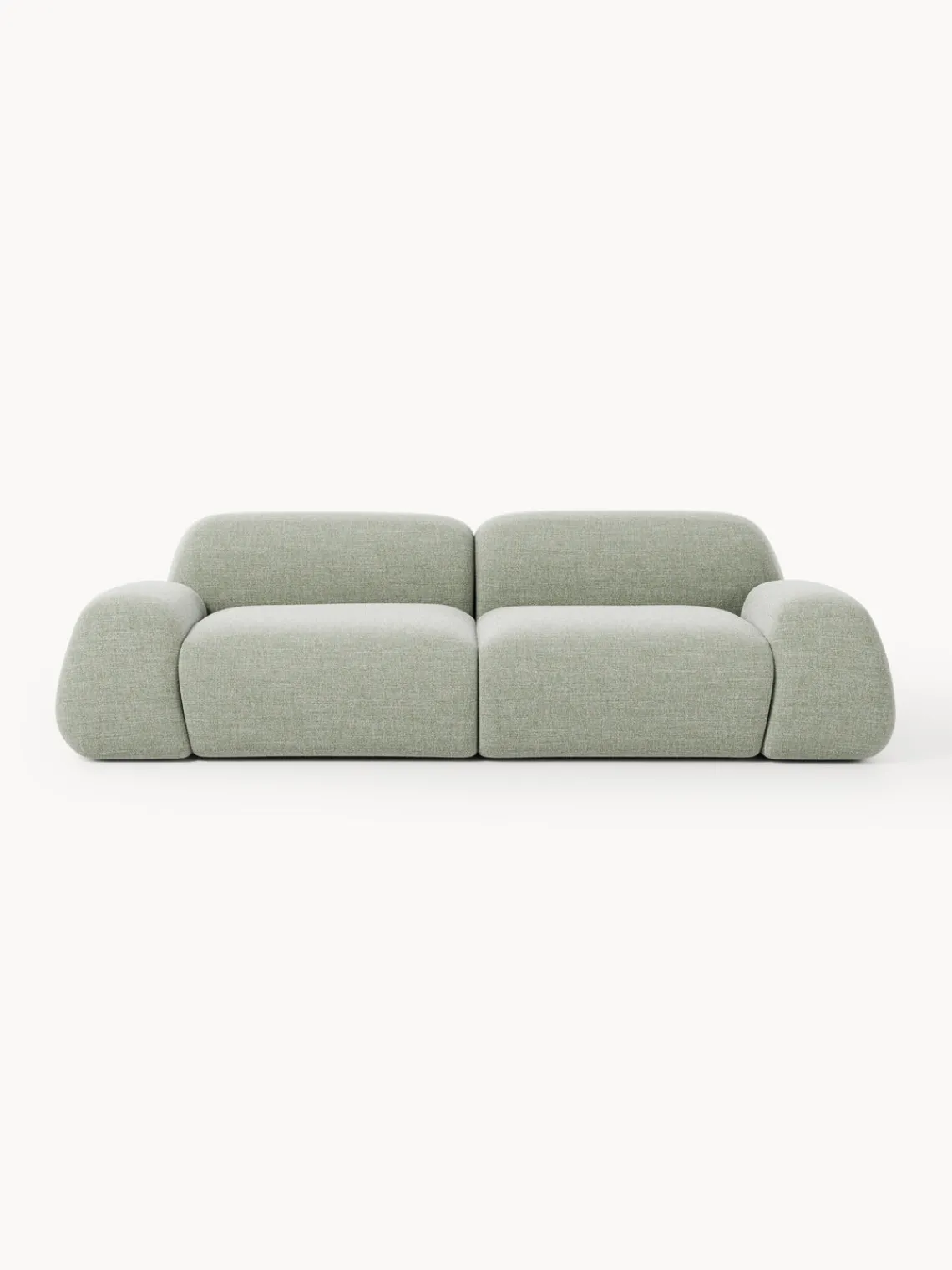Sofás 3 Plazas|Sofás>Westwing Collection Sofá modular en tejido bouclé Wolke (3 plazas) Bouclé verde salvia