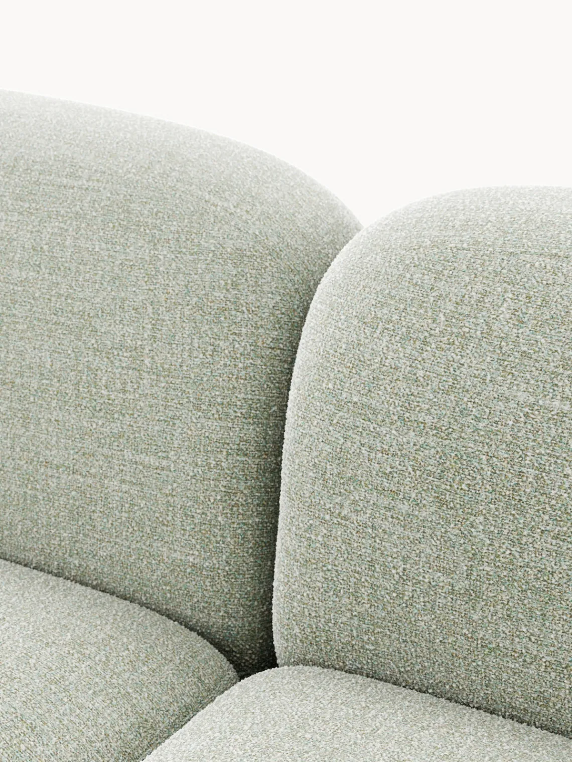 Sofás 3 Plazas|Sofás>Westwing Collection Sofá modular en tejido bouclé Wolke (3 plazas) Bouclé verde salvia