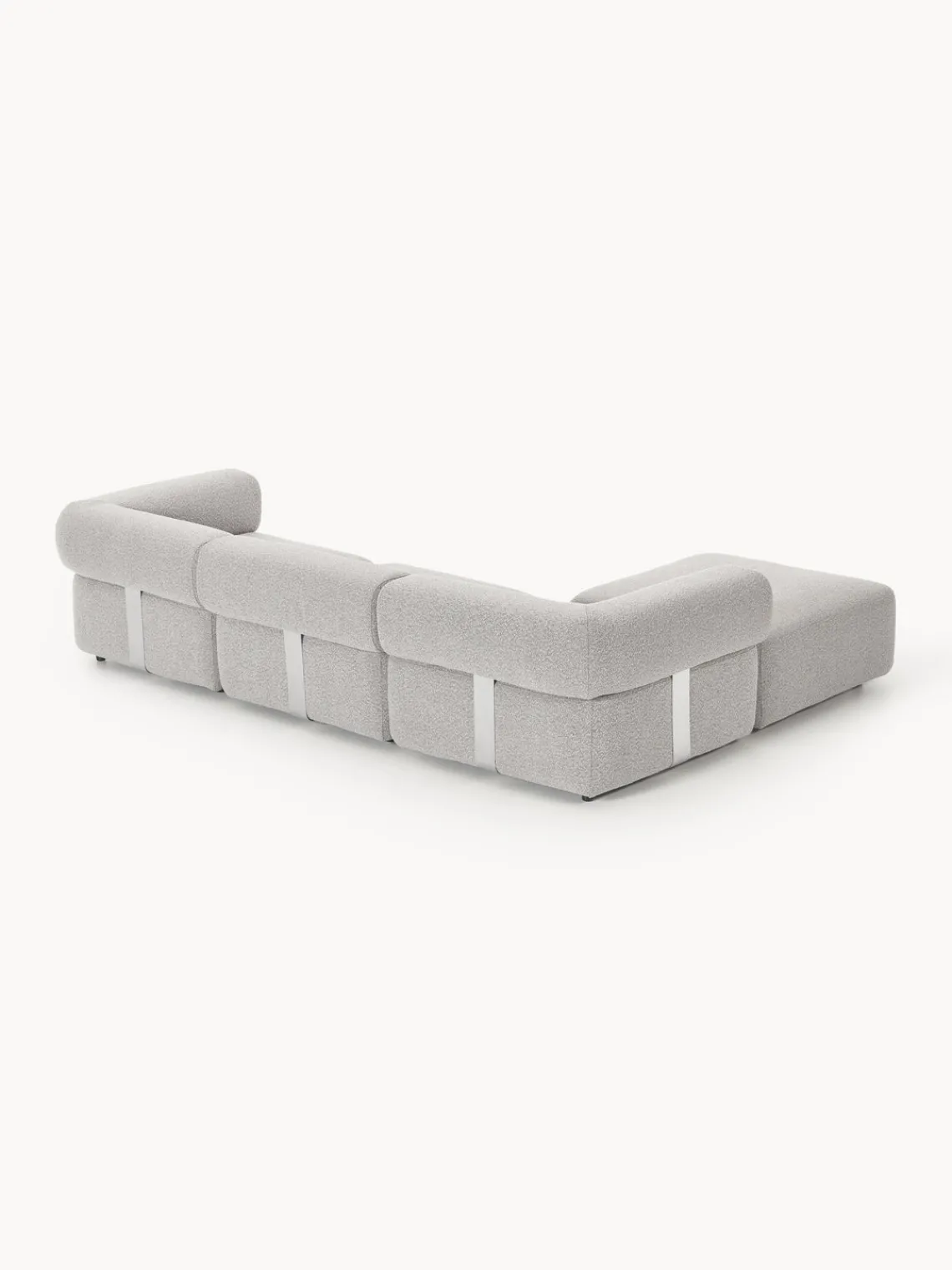 Discount Sofá modular en tejido bouclé Anton (4 plazas), con reposapiés (izquierda/derecha) Sofás