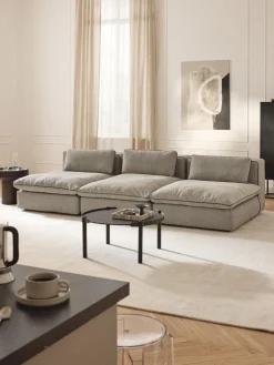 Sofás 3 Plazas|Sofás>Westwing Collection Sofá modular grande Felix (3 plazas) Tejido grueso greige