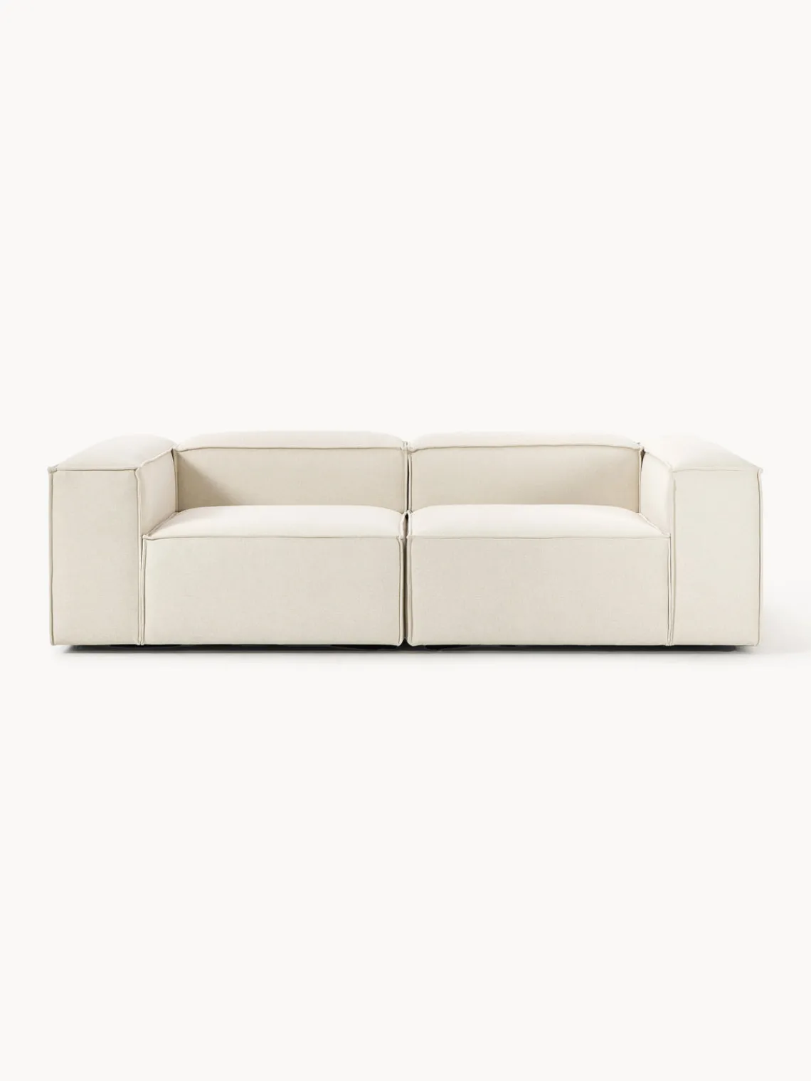 Sofás>Westwing Collection Sofá modular Lennon (3 plazas) Tejido blanco Off White