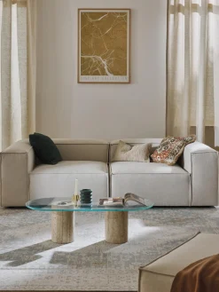 Sofás>Westwing Collection Sofá modular Lennon (3 plazas) Tejido blanco Off White