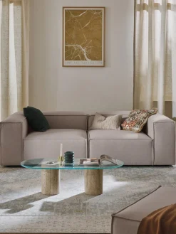 Sofás>Westwing Collection Sofá modular Lennon (3 plazas) Tejido taupe