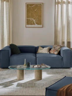 Sofás>Westwing Collection Sofá modular Lennon (3 plazas) Tejido azul oscuro