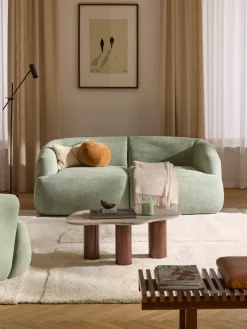 Sofás 2 Plazas|Sofás>Westwing Collection Sofá modular Sofia (2 plazas) Terciopelo verde salvia