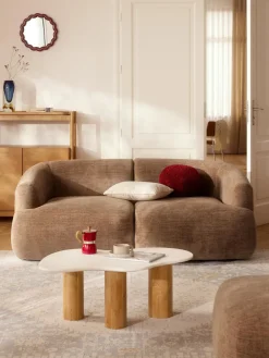 Sofás 2 Plazas|Sofás>Westwing Collection Sofá modular Sofia (2 plazas) Terciopelo marrón