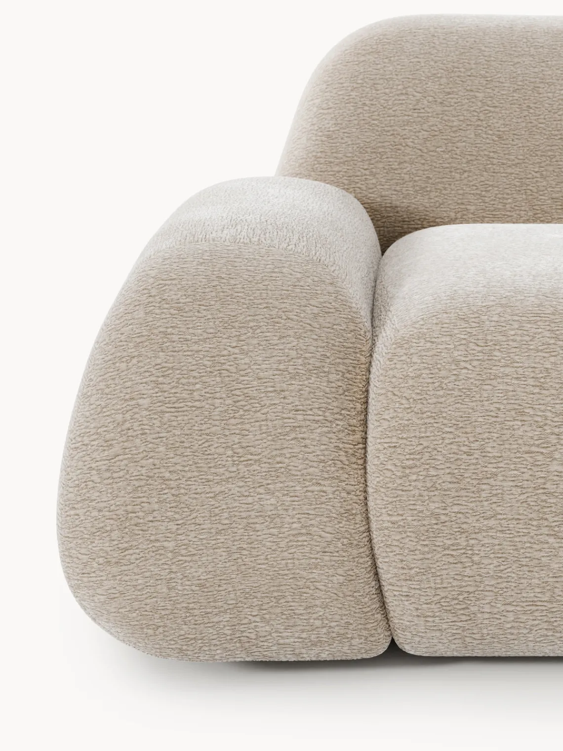 Sofás 3 Plazas|Sofás>Westwing Collection Sofá modular Wolke (3 plazas) Tejido beige aterciopelado