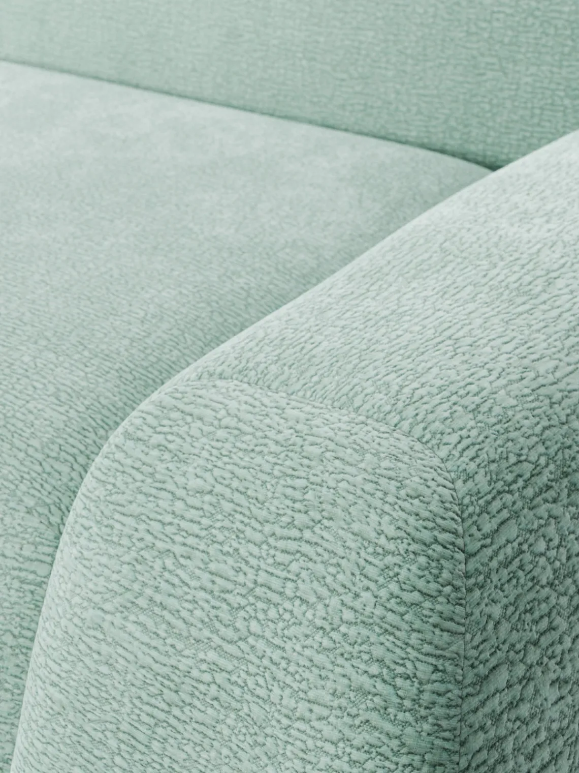 Sofás 3 Plazas|Sofás>Westwing Collection Sofá modular Wolke (4 plazas) Tejido verde menta, aterciopelado