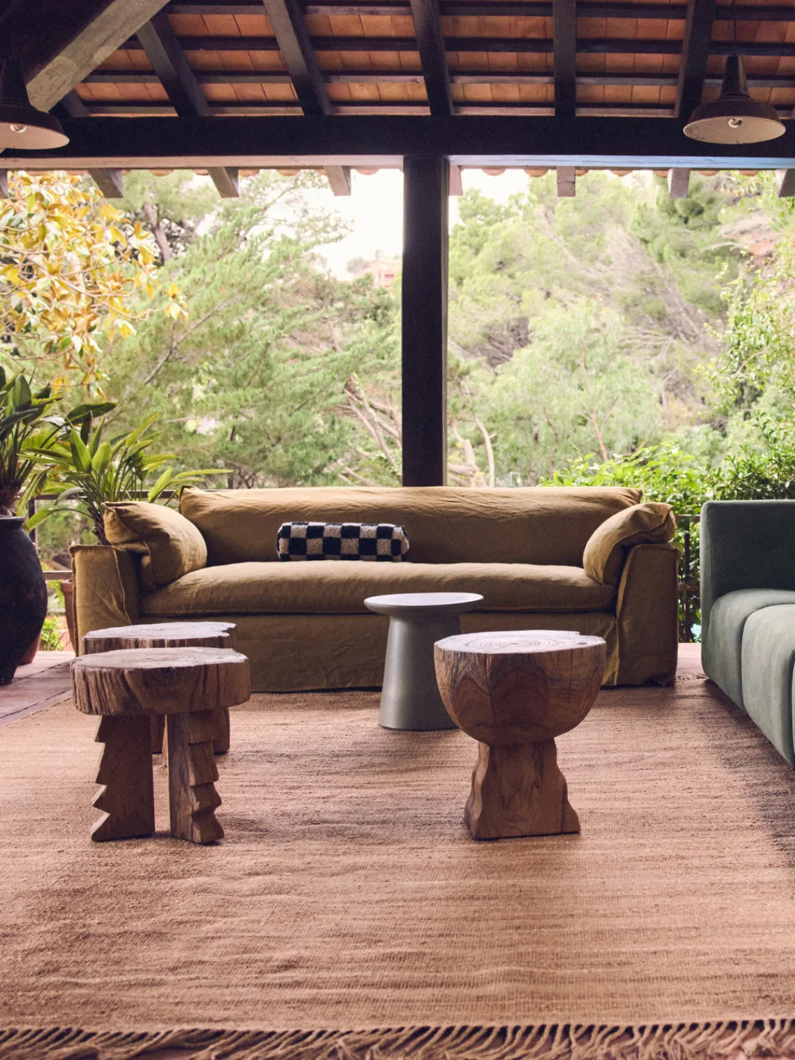 Sofás 3 Plazas|Sofás>HKLIVING Sofá Nomad: 305 cm - lino, (4 plazas) Ocre