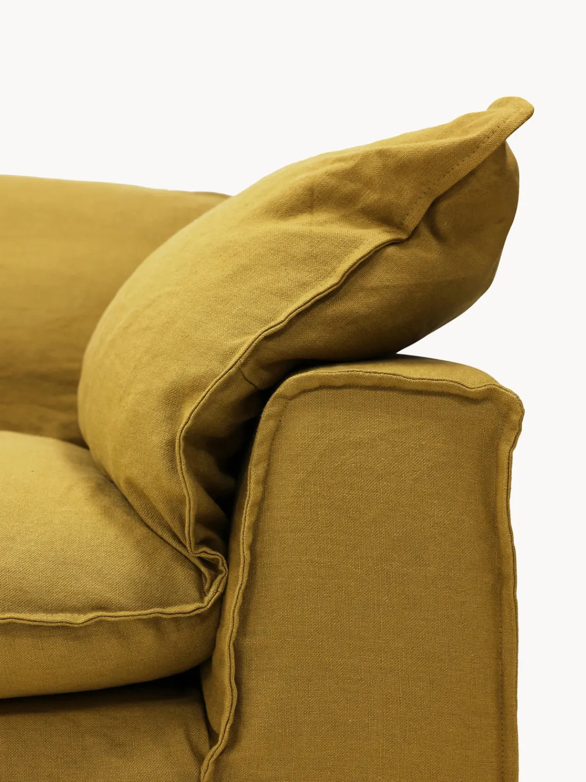 Sofás 3 Plazas|Sofás>HKLIVING Sofá Nomad: 305 cm - lino, (4 plazas) Ocre