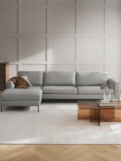 Sofás Rinconeras|Sofás>Westwing Collection Sofá rinconera Cucita (4 plazas) Tejido gris