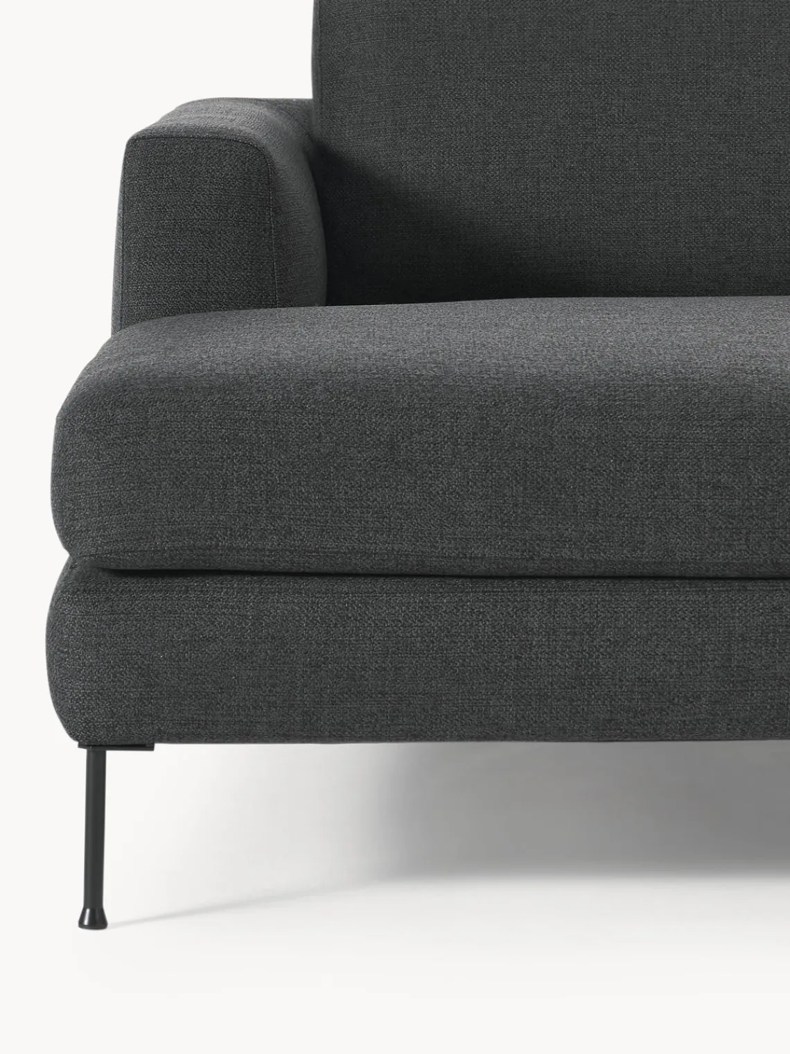 Sofás Rinconeras|Sofás>Westwing Collection Sofá rinconera Cucita (4 plazas) Tejido grueso gris antracita