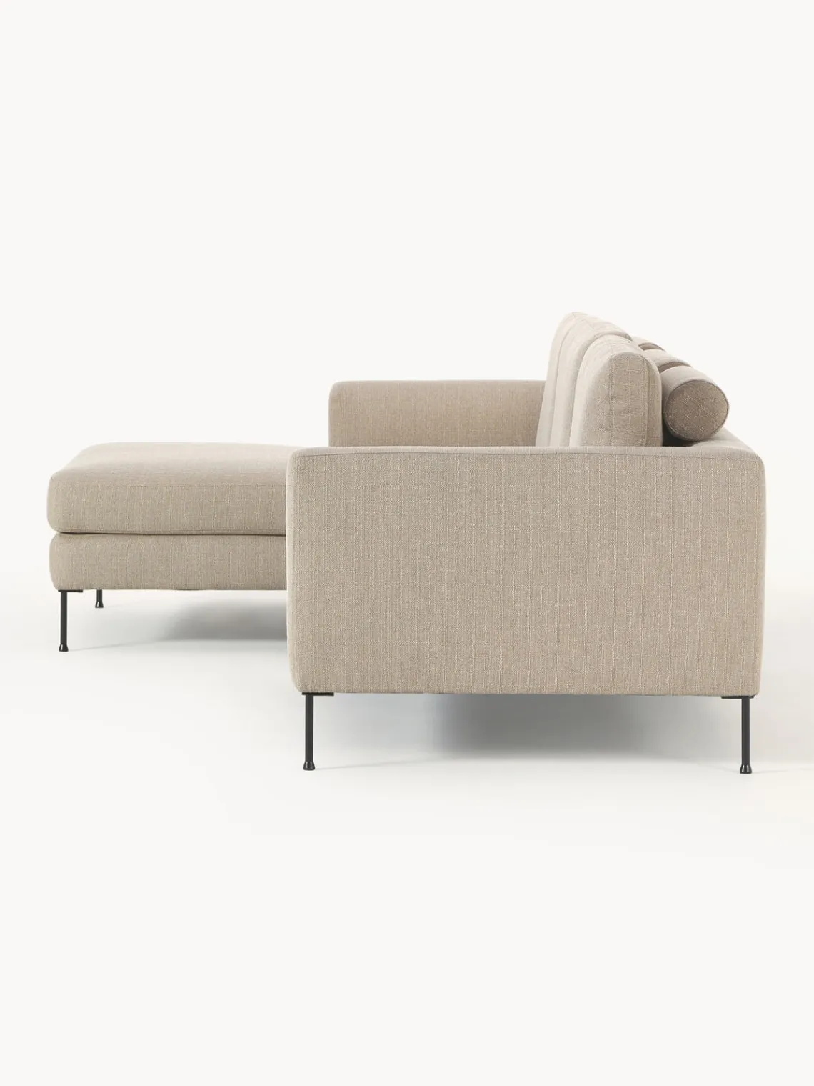 Sofás Rinconeras|Sofás>Westwing Collection Sofá rinconera Cucita (3 plazas) Tejido grueso beige